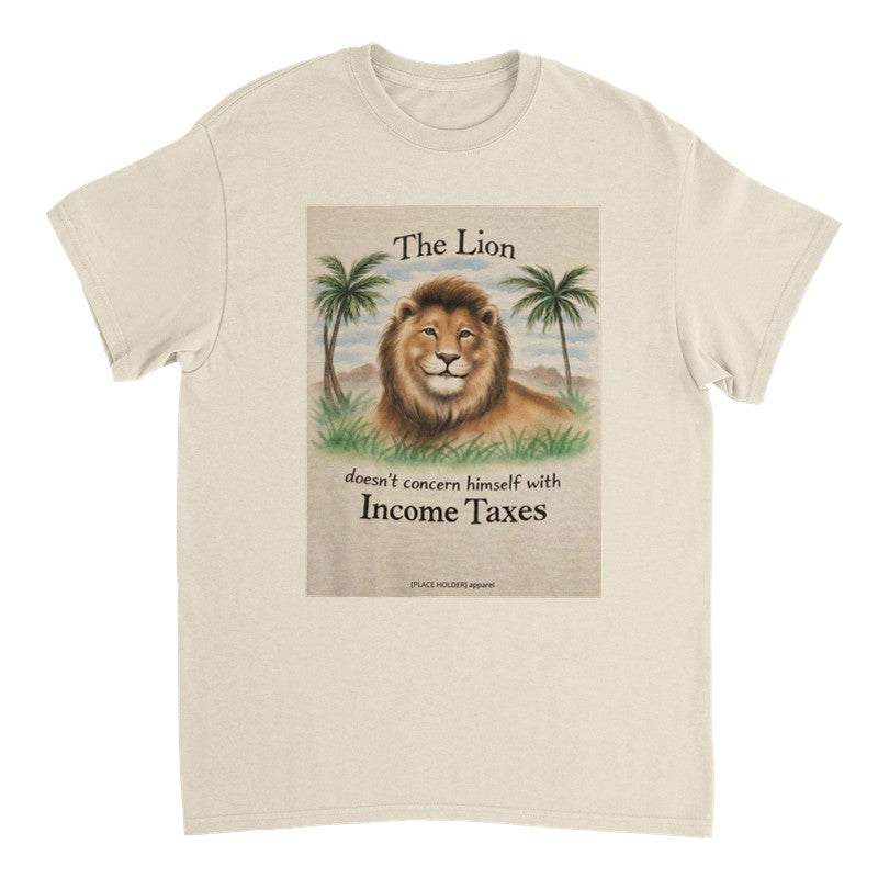 Government Indifferent Lion Graphic T-Shirt – Heavyweight Cotton Casual Wear